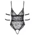 Cottelli Bondage - open kanten body - zwart - L