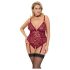 Cottelli Curves - kanten body met kettingen (rood)