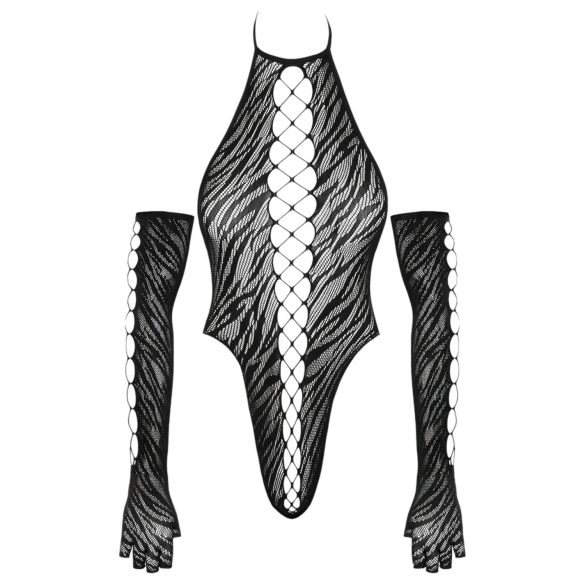 Cottelli - body met handschoenen (zwart) - S-L