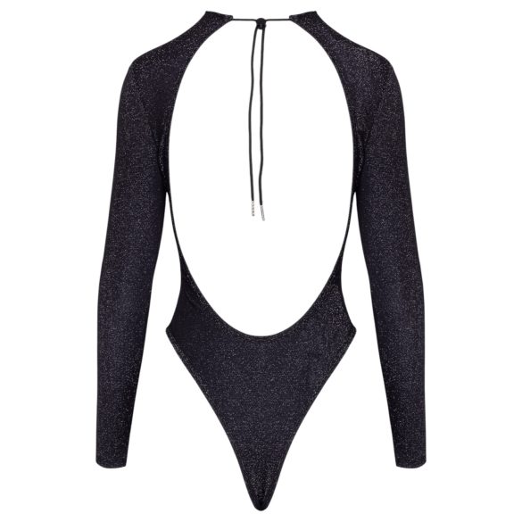 Cottelli - rug met open rug, glinsterend body (zwart) - M