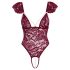 Cottelli - body met kant en parels - rood - L