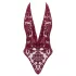 Noir Kink Royal - damesbody - transparant - rood - M