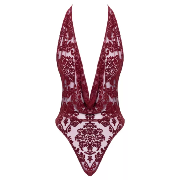 Noir Kink Royal - damesbody - transparant - rood - L