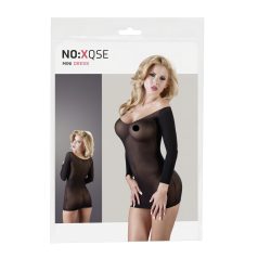   NO:XQSE - Transparante catsuit met lange mouwen - zwart - S/L