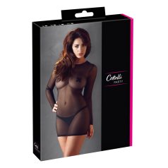 Cottelli - transparante jurk - zwart