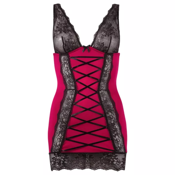 Cottelli - jurk met vetersluiting - rood - exclusief design - M