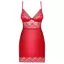 Obsessive Lovica - babydoll met kant en string - rood - L/XL