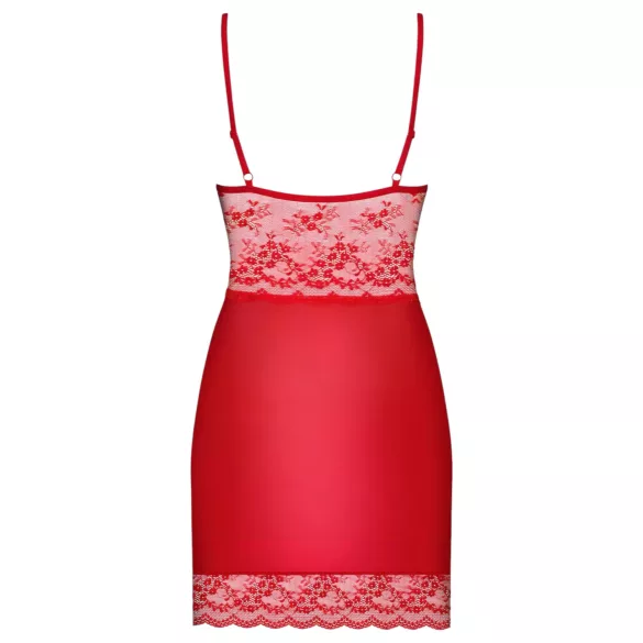 Obsessive Lovica - babydoll met kant en string - rood - L/XL