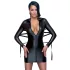 Cottelli Bondage - Jurk met glanseffect - Inclusief boeien - Zwart - M