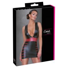   Cottelli Party - gestreepte, aansluitende jurk (zwart-rood) - XL