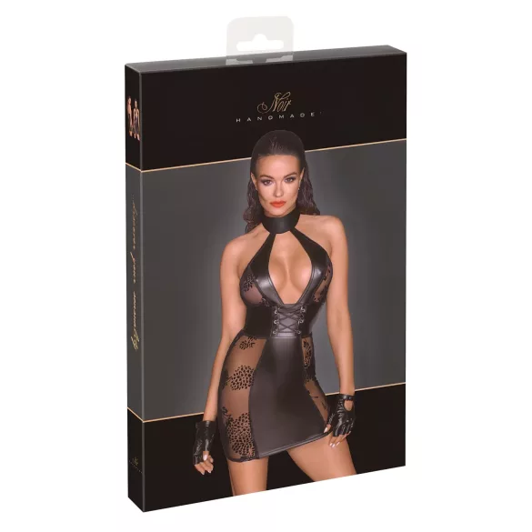 Noir - veters mini-jurk (zwart) - L