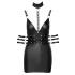Cottelli Bondage - halter nek mini jurk - glanzend - zwart