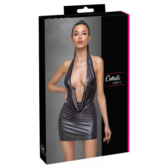 Cottelli Party - halterjurk (zilver) - XL