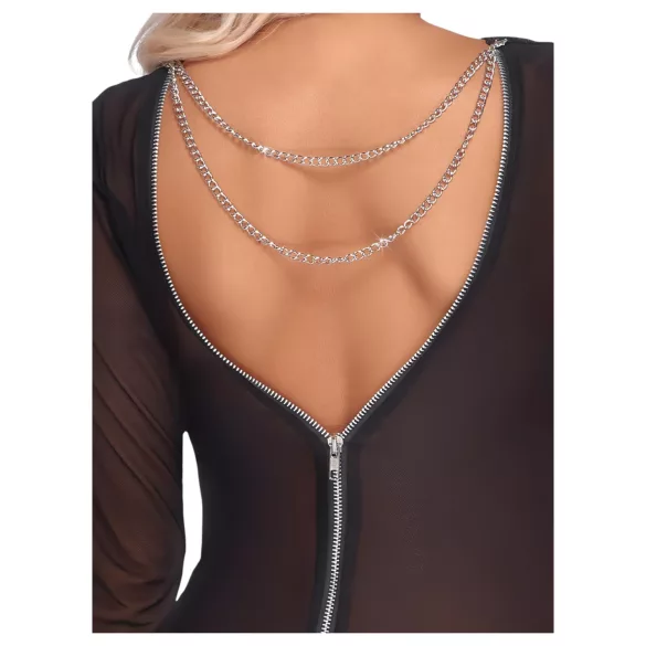 Cottelli Party - transparante jurk - met ritssluiting - zwart - L