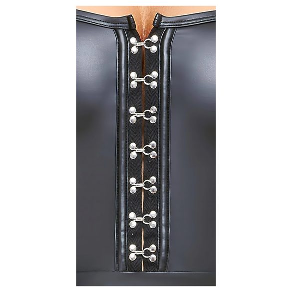 Cottelli - glanzende minijurk - geplooide rok - zwart - L