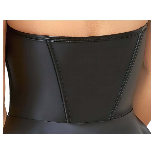 Cottelli - glanzende minijurk - geplooide rok - zwart - L