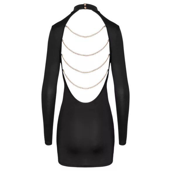 Cottelli - minijurk met open rug - kettingdetail - zwart - L