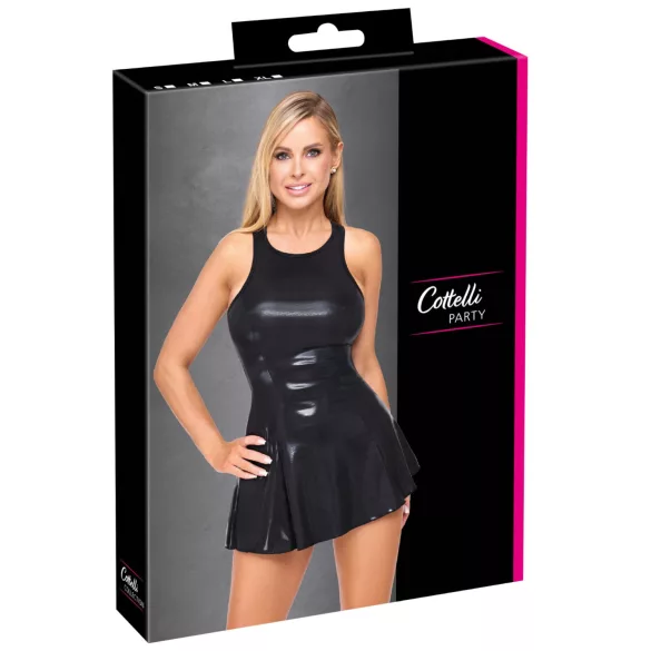 Cottelli - mini-jurkje met lak-effect (zwart)