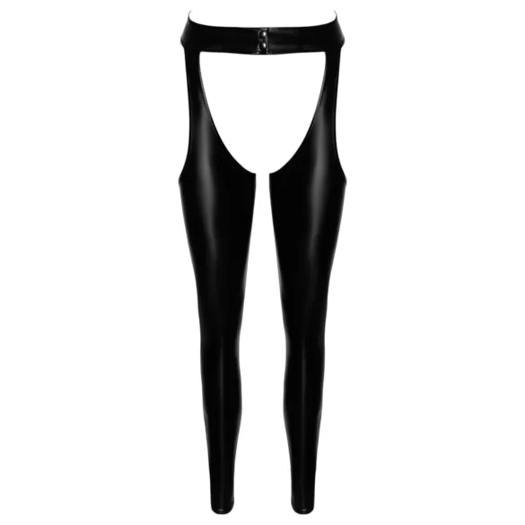 Noir - glanzende openkousen - chaps stijl - zwart