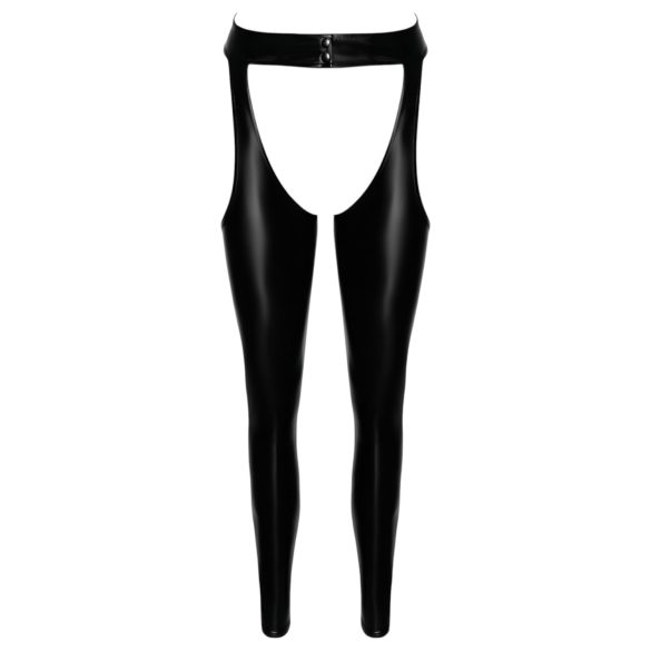 Noir - glanzende openkousen - chaps stijl - zwart - M