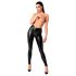 Noir - lange wetlook broek - zwart - L
