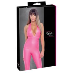 Cottelli Party - catsuit met diepe rug (roze)