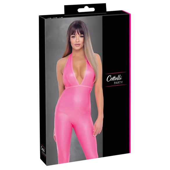 Cottelli Party - catsuit met diepe rug (roze) - M