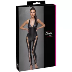 Cottelli Party - halter jumpsuit met veter (zwart) - M