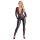Cottelli - catsuit met rits - lederlook - zwart - L