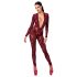Noir Kink Royal - bodystocking - transparant - rood - L