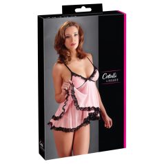 Cottelli - babydoll - kanten ruches - zwart