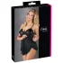 Cottelli - babydoll lingerie - transparant met ruches - zwart - XL