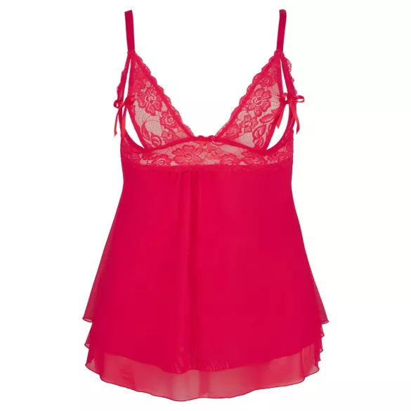 Cottelli Plus Size - babydoll - kant - rood - XL