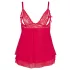 Cottelli Plus Size - babydoll - kant - rood - XL