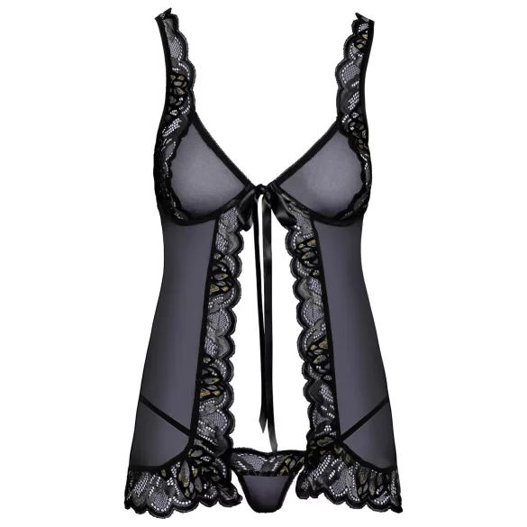 Kissable - Open babydoll (zwart)