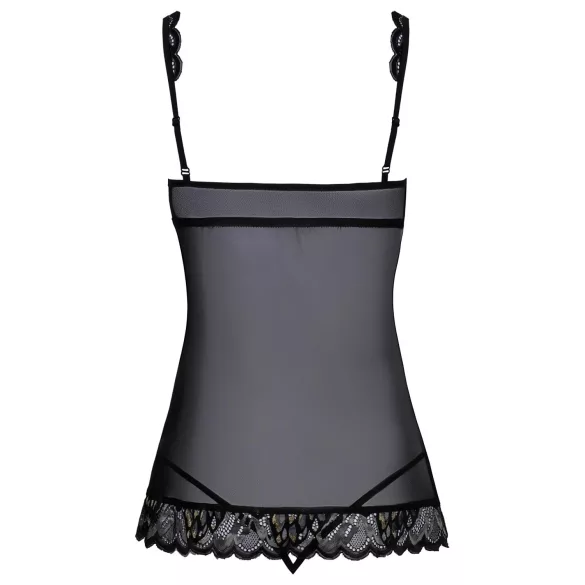 Kissable - Open babydoll (zwart)