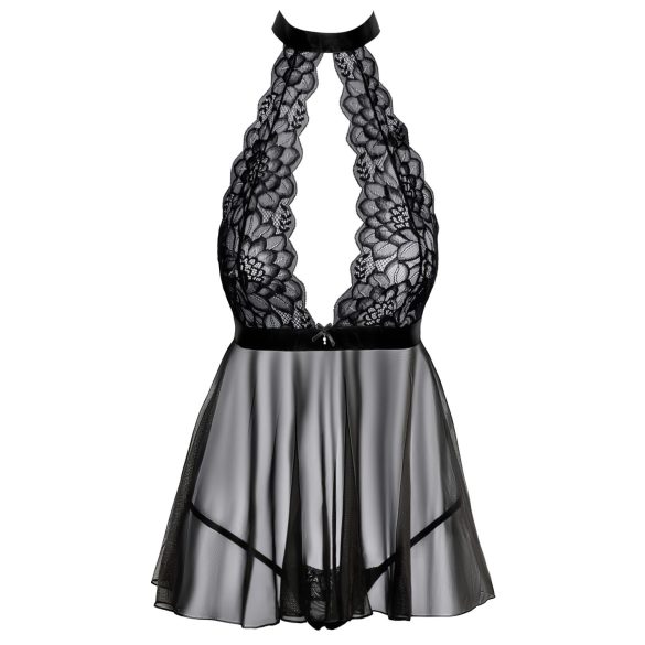 Kissable - babydoll met halsband - kant - zwart