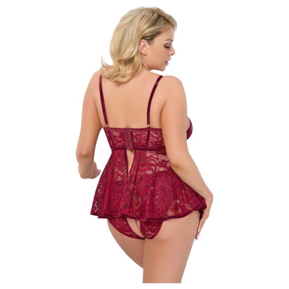 Cottelli Curves - kanten minijurk set - rood