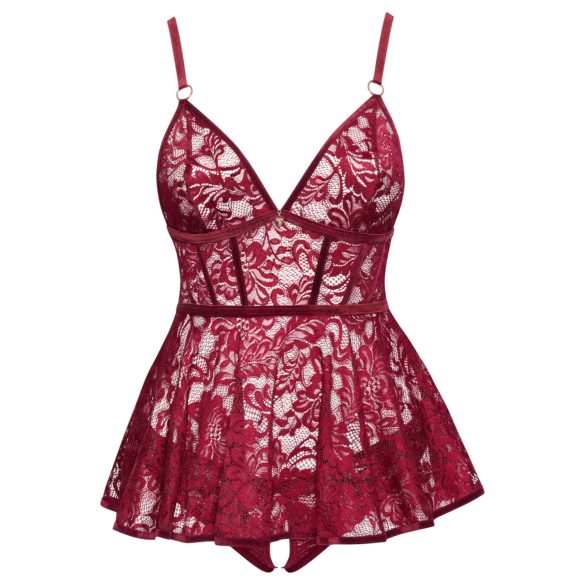 Cottelli Curves - kanten minijurk set - rood