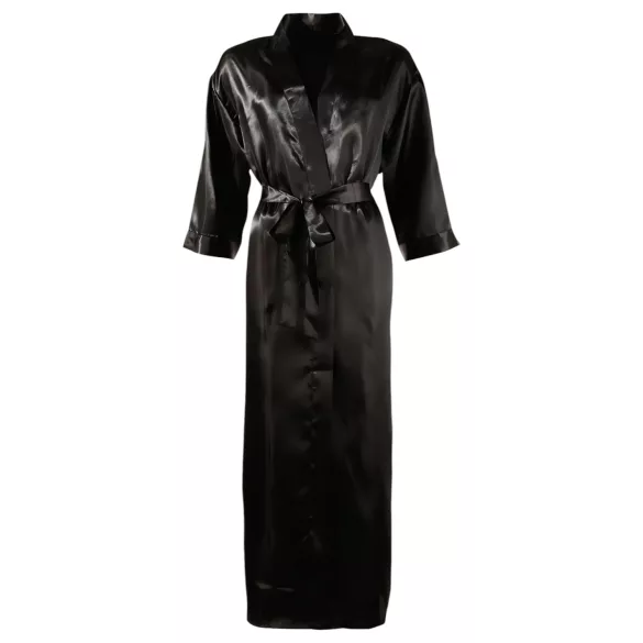 Cottelli - Satijnen kamerjas - zwart - L/XL