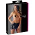 Cottelli - minirok met gesp - glanzend - zwart - XL