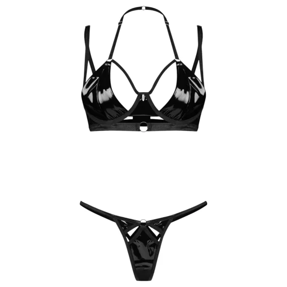 Obsessive Keira Lise - bh set - glanzend - zwart