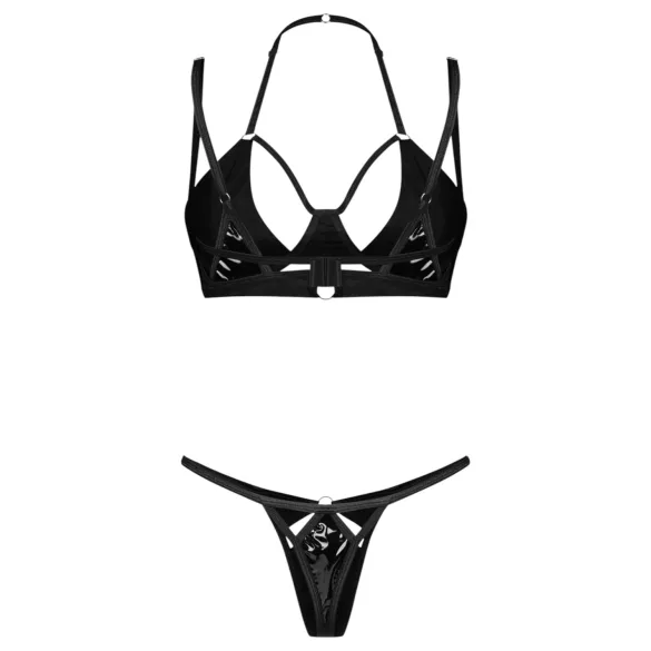 Obsessive Keira Lise - bh set - glanzend - zwart