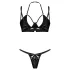Obsessive Keira Lise - bh set - glanzend - zwart