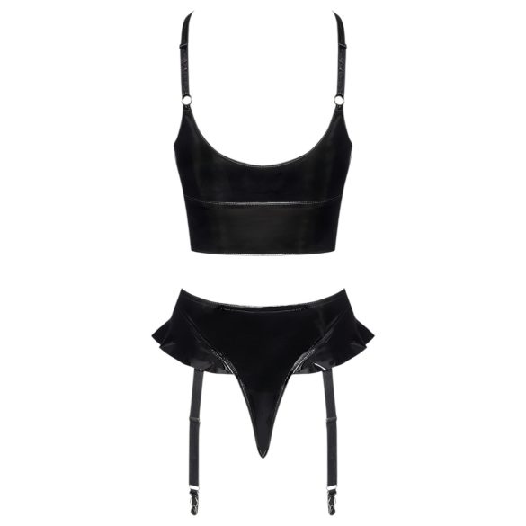 Black Level - bh en string set - kruissluiting - zwart - L