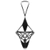 Obsessive Keira Lise - open body met bandjes - zwart - L/XL