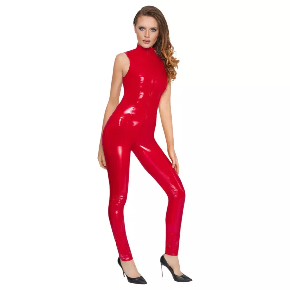 Black Level - catsuit zonder mouwen - rits - rood - L