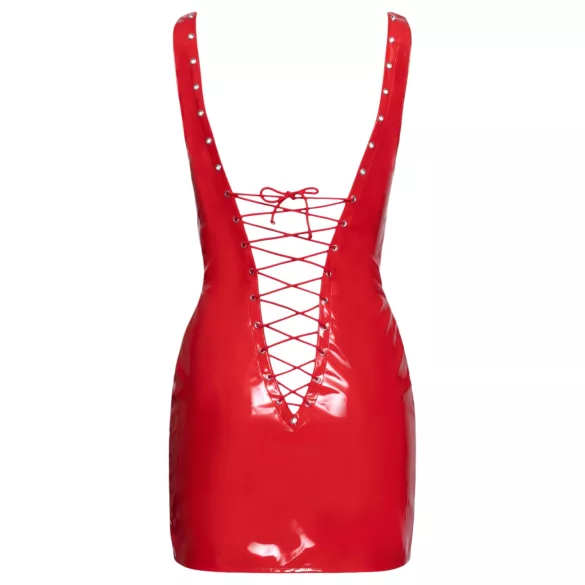 Black Level - lak mini-jurk met vetersluiting - rood - L