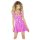 Black Level - Glanzende minijurk met rits (roze) - L
