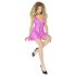 Black Level - Glanzende minijurk met rits (roze) - L